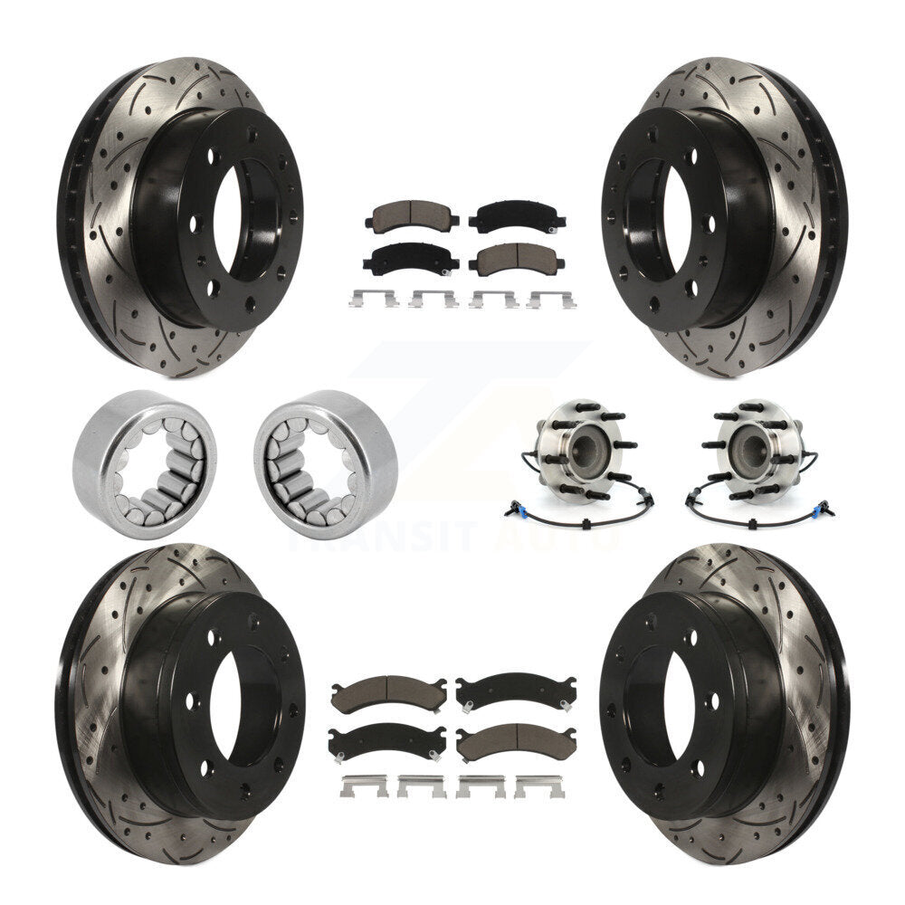 Kit de chaussures de plaquettes de Rotor de frein de manteau de roulement de moyeu avant et arrière (10 pièces) pour GMC Savana 250