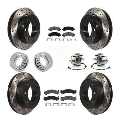 Kit de chaussures de plaquettes de Rotor de frein de manteau de roulement de moyeu avant et arrière (10 pièces) pour GMC Savana 250