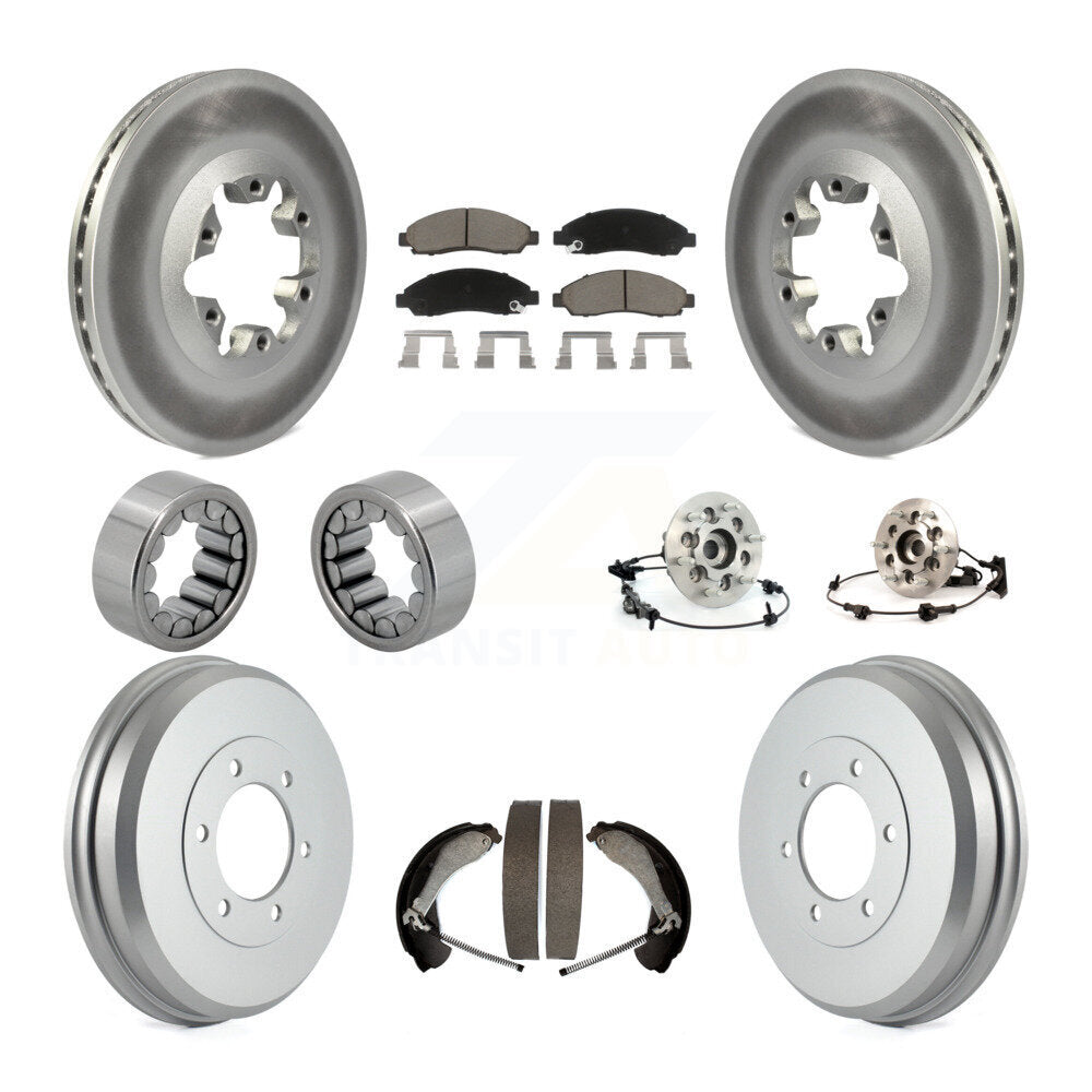 Kit de chaussures de plaquettes de Rotor de frein enduites de roulement de moyeu avant et arrière (10 pièces) pour Chevrolet GM