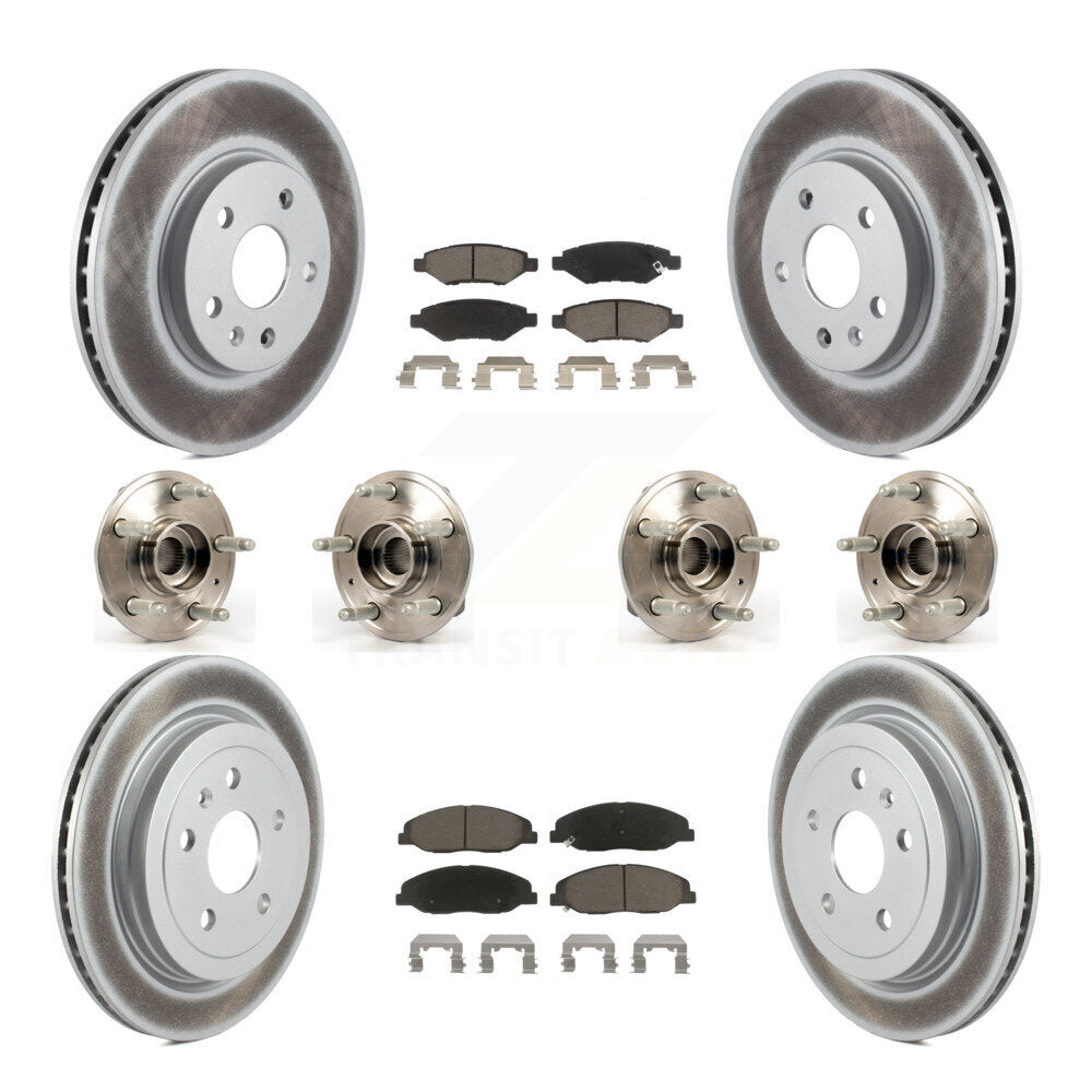 Kit de Rotor et de plaquettes de frein à disque revêtus de roulement de moyeu avant et arrière (10 pièces) pour Cadillac CT