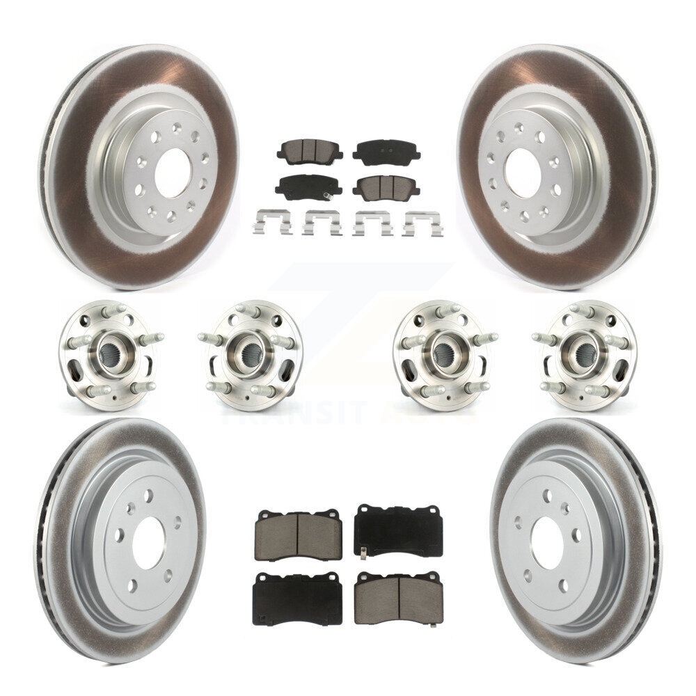 Kit de Rotor et de plaquettes de frein à disque revêtus de roulement de moyeu avant et arrière (10 pièces) pour Cadillac CT