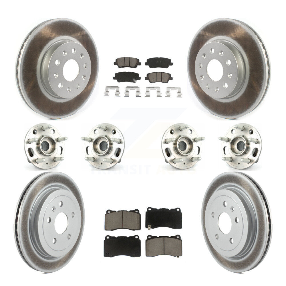 Kit de Rotor et de plaquettes de frein à disque revêtus de roulement de moyeu avant et arrière (10 pièces) pour Cadillac CT