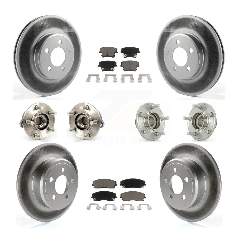 Kit de plaquettes de rotor de frein enduites de roulement de moyeu avant et arrière (10 pièces) pour Dodge Chrysler 30