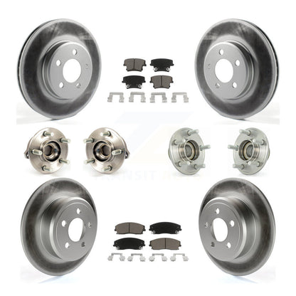 Kit de plaquettes de rotor de frein enduites de roulement de moyeu avant et arrière (10 pièces) pour Dodge Chrysler 30