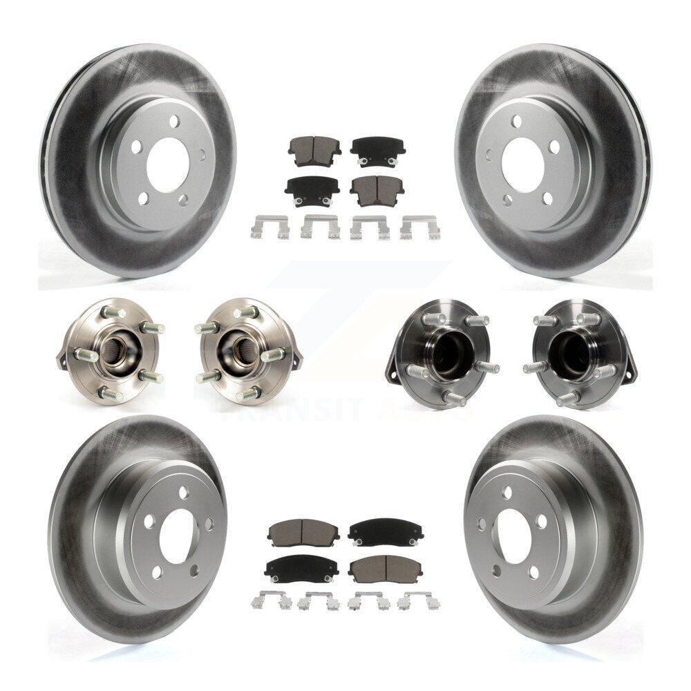 Kit de plaquettes de rotor de frein enduites de roulement de moyeu avant et arrière (10 pièces) pour Chrysler 300 Dodge