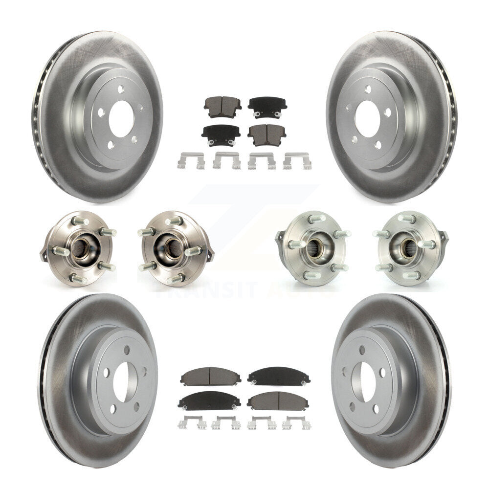 Kit de plaquettes de rotor de frein enduites de roulement de moyeu avant et arrière (10 pièces) pour Chrysler 300 Dodge