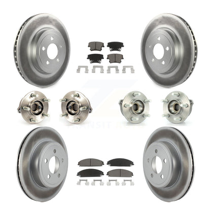 Kit de plaquettes de rotor de frein enduites de roulement de moyeu avant et arrière (10 pièces) pour Chrysler 300 Dodge