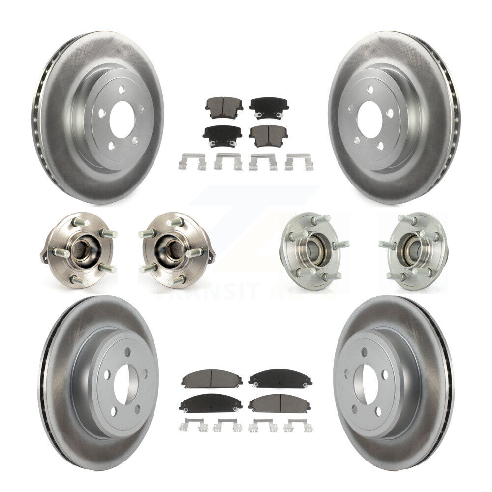 Kit de plaquettes de rotor de frein enduites de roulement de moyeu avant et arrière (10 pièces) pour Chrysler 300 Dodge