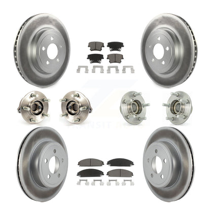 Kit de plaquettes de rotor de frein enduites de roulement de moyeu avant et arrière (10 pièces) pour Chrysler 300 Dodge