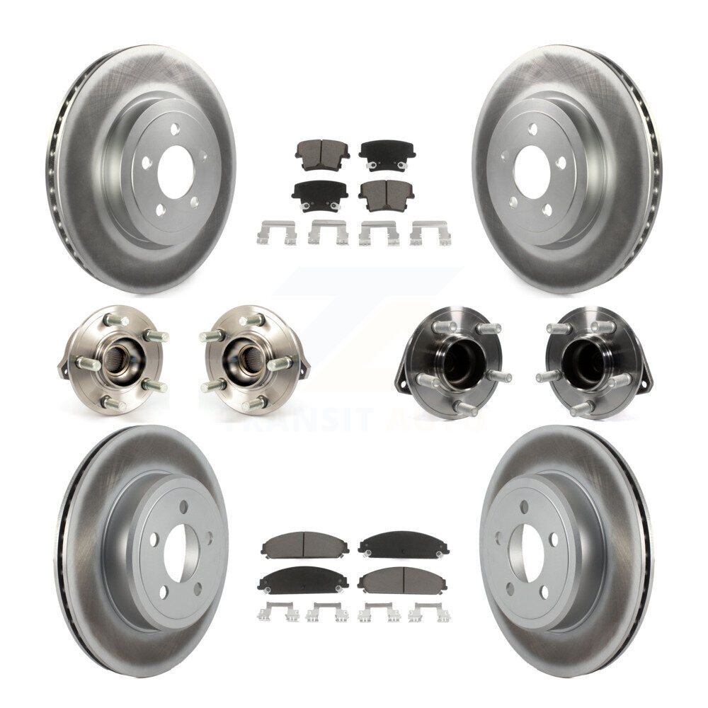 Kit de plaquettes de rotor de frein enduites de roulement de moyeu avant et arrière (10 pièces) pour Chrysler 300 Dodge