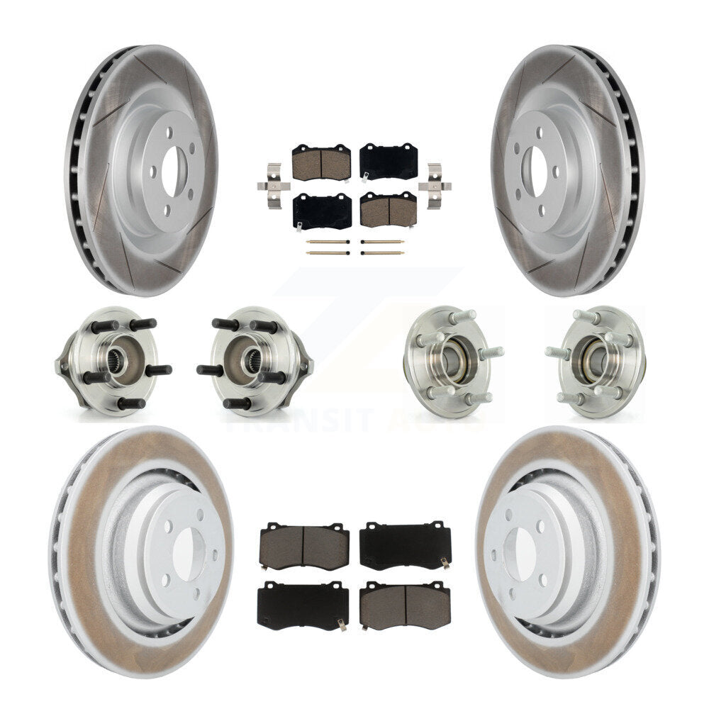 Kit de plaquettes de rotor de frein enduites de roulement de moyeu avant et arrière (10 pièces) pour Chrysler 300 Dodge