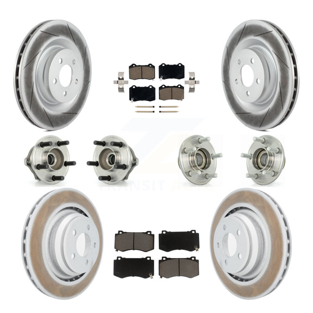Kit de plaquettes de rotor de frein enduites de roulement de moyeu avant et arrière (10 pièces) pour Chrysler 300 Dodge