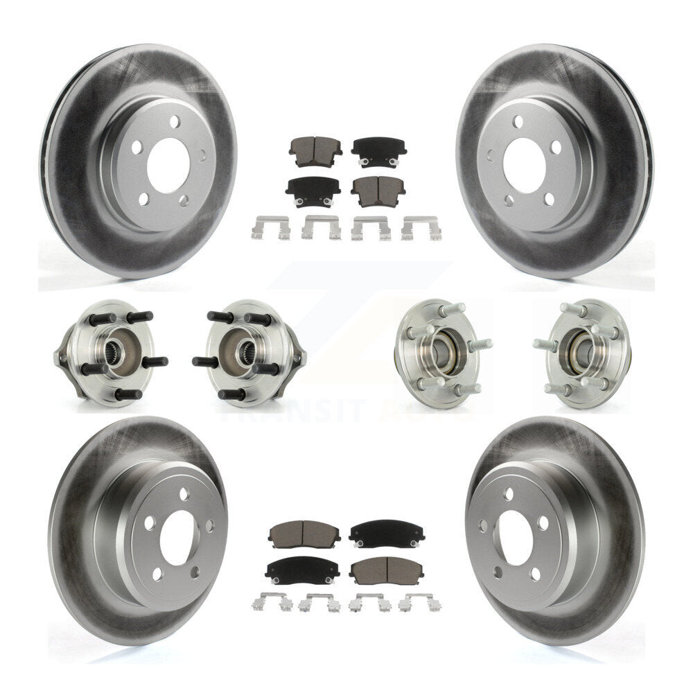 Kit de plaquettes de rotor de frein enduites de roulement de moyeu avant et arrière (10 pièces) pour Chrysler 300 Dodge