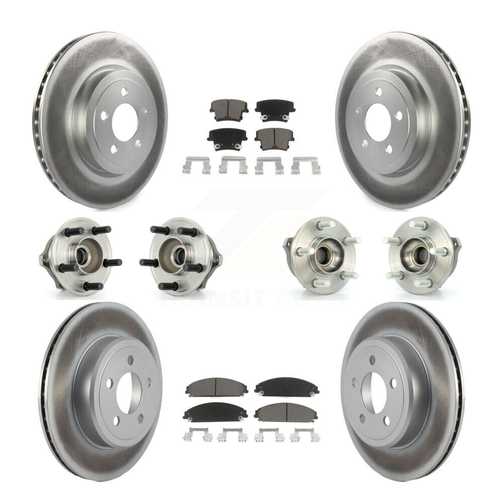 Kit de plaquettes de rotor de frein enduites de roulement de moyeu avant et arrière (10 pièces) pour Chrysler 300 Dodge