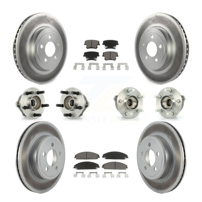 Kit de plaquettes de rotor de frein enduites de roulement de moyeu avant et arrière (10 pièces) pour Chrysler 300 Dodge