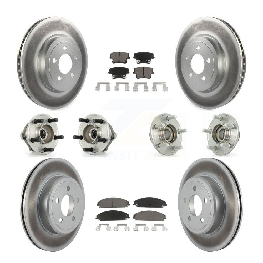 Kit de plaquettes de rotor de frein enduites de roulement de moyeu avant et arrière (10 pièces) pour Chrysler 300 Dodge