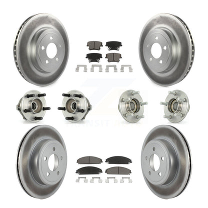 Kit de plaquettes de rotor de frein enduites de roulement de moyeu avant et arrière (10 pièces) pour Chrysler 300 Dodge