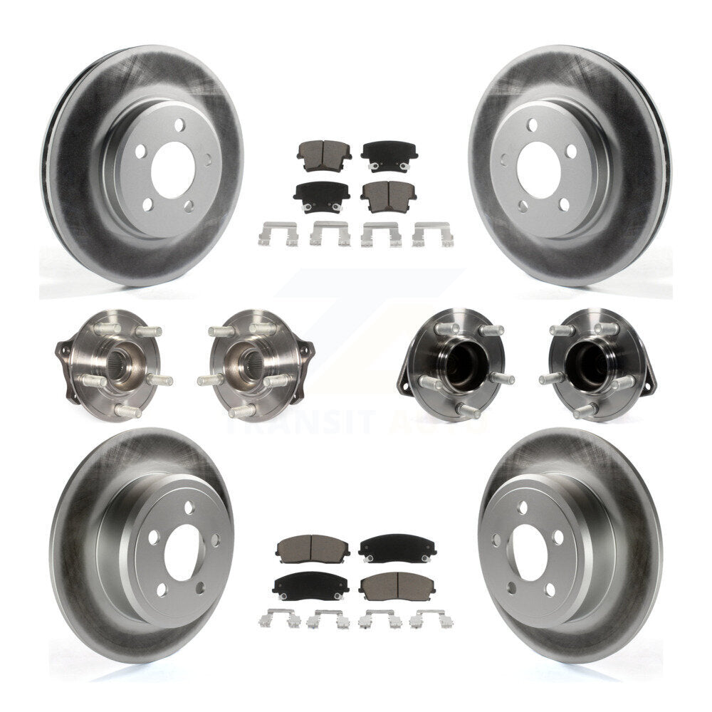 Kit de rotor et de plaquettes de frein revêtus de roulement de moyeu avant et arrière (10 pièces) pour Dodge Charger 30