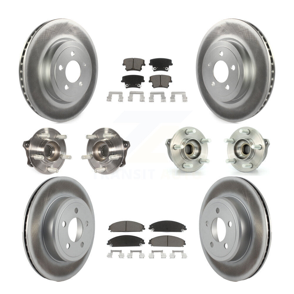 Kit de rotor et de plaquettes de frein revêtus de roulement de moyeu avant et arrière (10 pièces) pour Dodge Charger 30