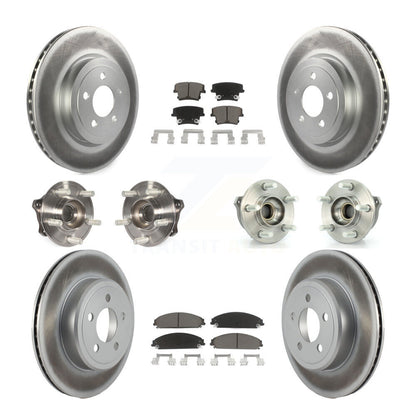 Kit de rotor et de plaquettes de frein revêtus de roulement de moyeu avant et arrière (10 pièces) pour Dodge Charger 30