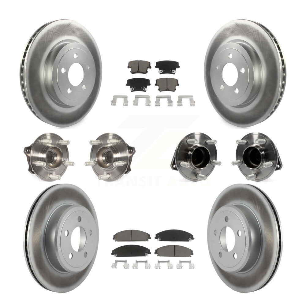Kit de rotor et de plaquettes de frein revêtus de roulement de moyeu avant et arrière (10 pièces) pour Dodge Charger 30