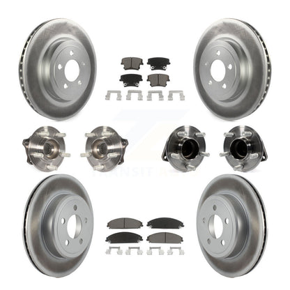 Kit de rotor et de plaquettes de frein revêtus de roulement de moyeu avant et arrière (10 pièces) pour Dodge Charger 30