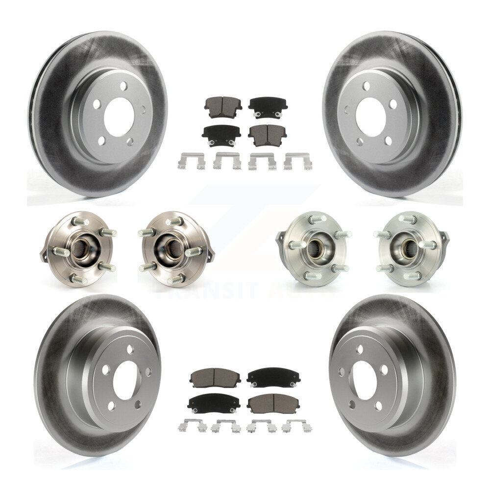 Kit de rotor et de plaquettes de frein revêtus de roulement de moyeu avant et arrière (10 pièces) pour Dodge Charger 30