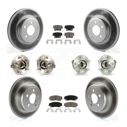 Kit de rotor et de plaquettes de frein revêtus de roulement de moyeu avant et arrière (10 pièces) pour Dodge Charger 30