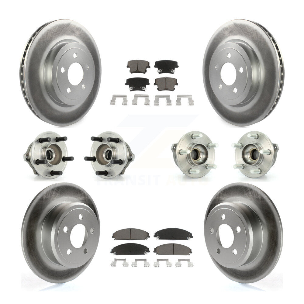 Kit de rotor et de plaquettes de frein à disque revêtus de roulement de moyeu avant et arrière (10 pièces) pour Chrysler 30
