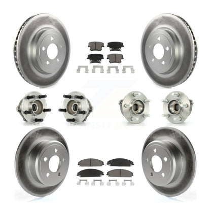 Kit de rotor et de plaquettes de frein à disque revêtus de roulement de moyeu avant et arrière (10 pièces) pour Chrysler 30