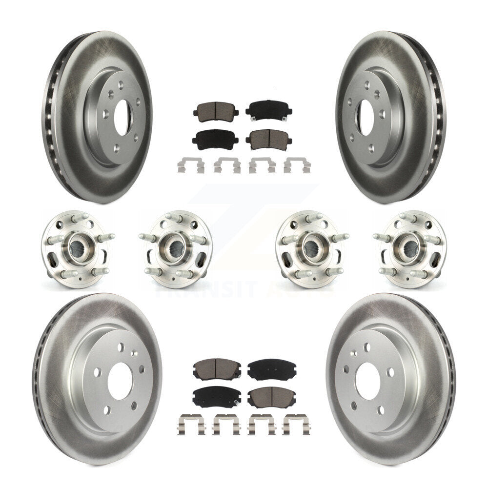 Kit de rotors et plaquettes de frein revêtus de roulement de moyeu avant et arrière (10 pièces) pour Chevrolet Malib
