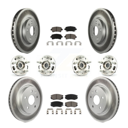 Kit de rotors et plaquettes de frein revêtus de roulement de moyeu avant et arrière (10 pièces) pour Chevrolet Malib