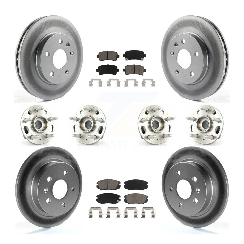 Kit de rotors et plaquettes de frein revêtus de roulement de moyeu avant et arrière (10 pièces) pour Chevrolet Malib