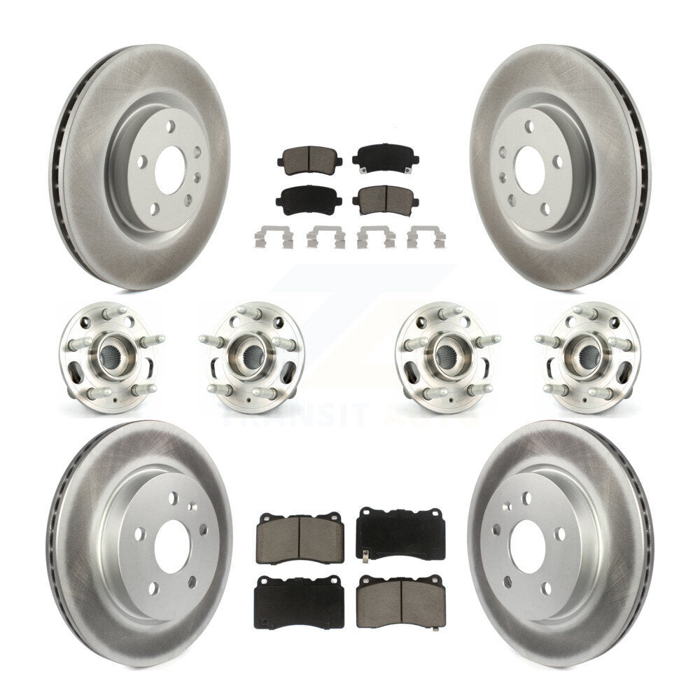 Kit de rotor et de plaquettes de frein à disque revêtus de roulement de moyeu avant et arrière (10 pièces) pour Cadillac XT