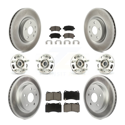 Kit de rotor et de plaquettes de frein à disque revêtus de roulement de moyeu avant et arrière (10 pièces) pour Cadillac XT