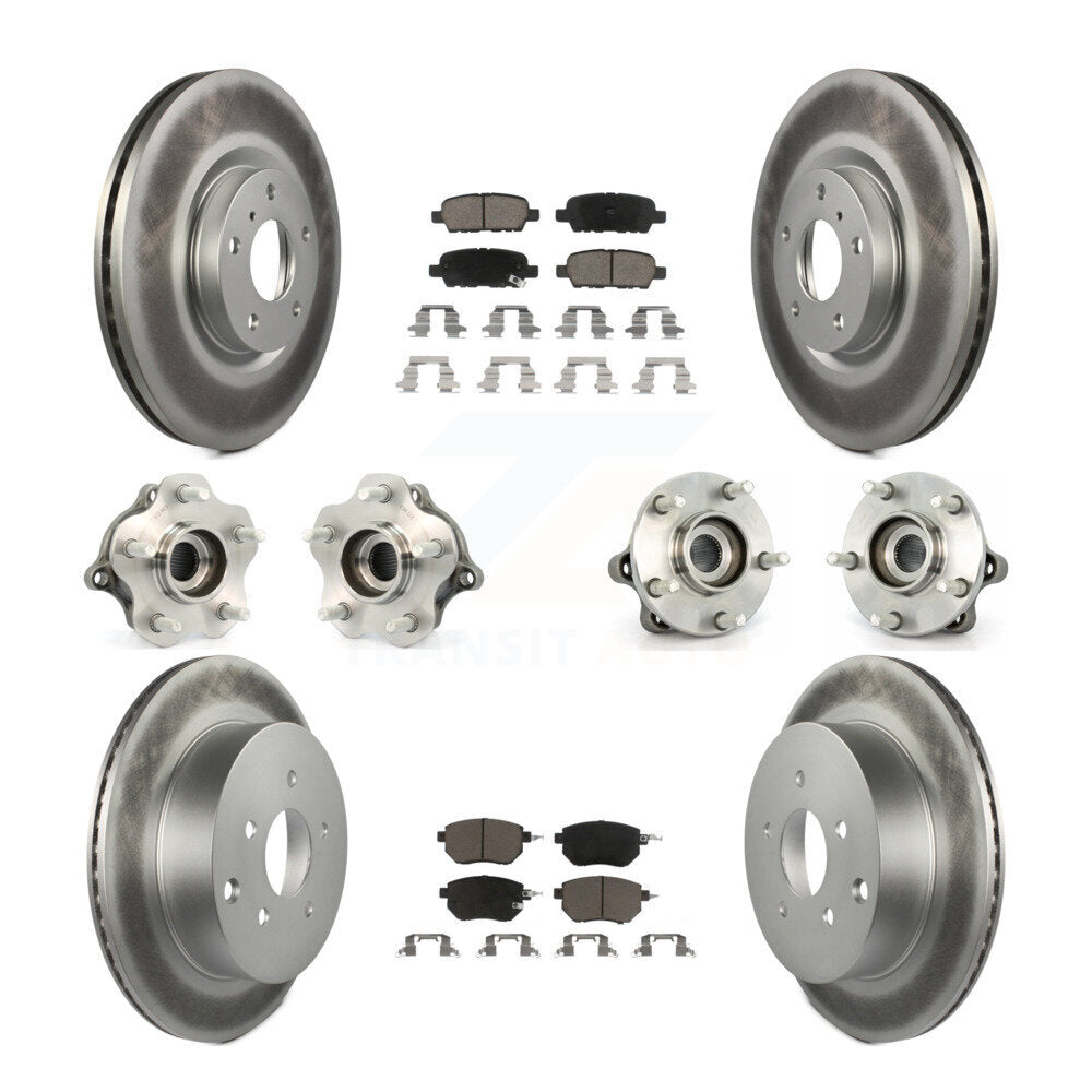 Kit de rotor et de plaquettes de frein revêtus de roulement de moyeu avant et arrière (10 pièces) pour Nissan Murano AW