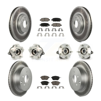 Kit de rotor et de plaquettes de frein revêtus de roulement de moyeu avant et arrière (10 pièces) pour Nissan Murano AW