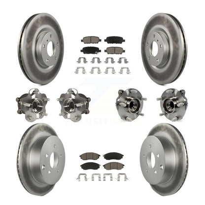 Kit de rotor et de plaquettes de frein revêtus de roulement de moyeu avant et arrière (10 pièces) pour INFINITI QX70 RW