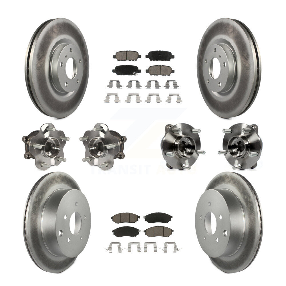 Kit de rotor et de plaquettes de frein revêtus de roulement de moyeu avant et arrière (10 pièces) pour INFINITI QX70 AW