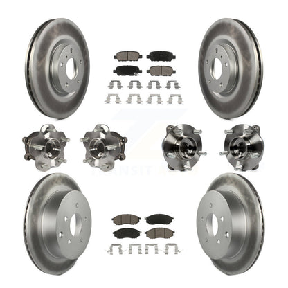 Kit de rotor et de plaquettes de frein revêtus de roulement de moyeu avant et arrière (10 pièces) pour INFINITI QX70 AW