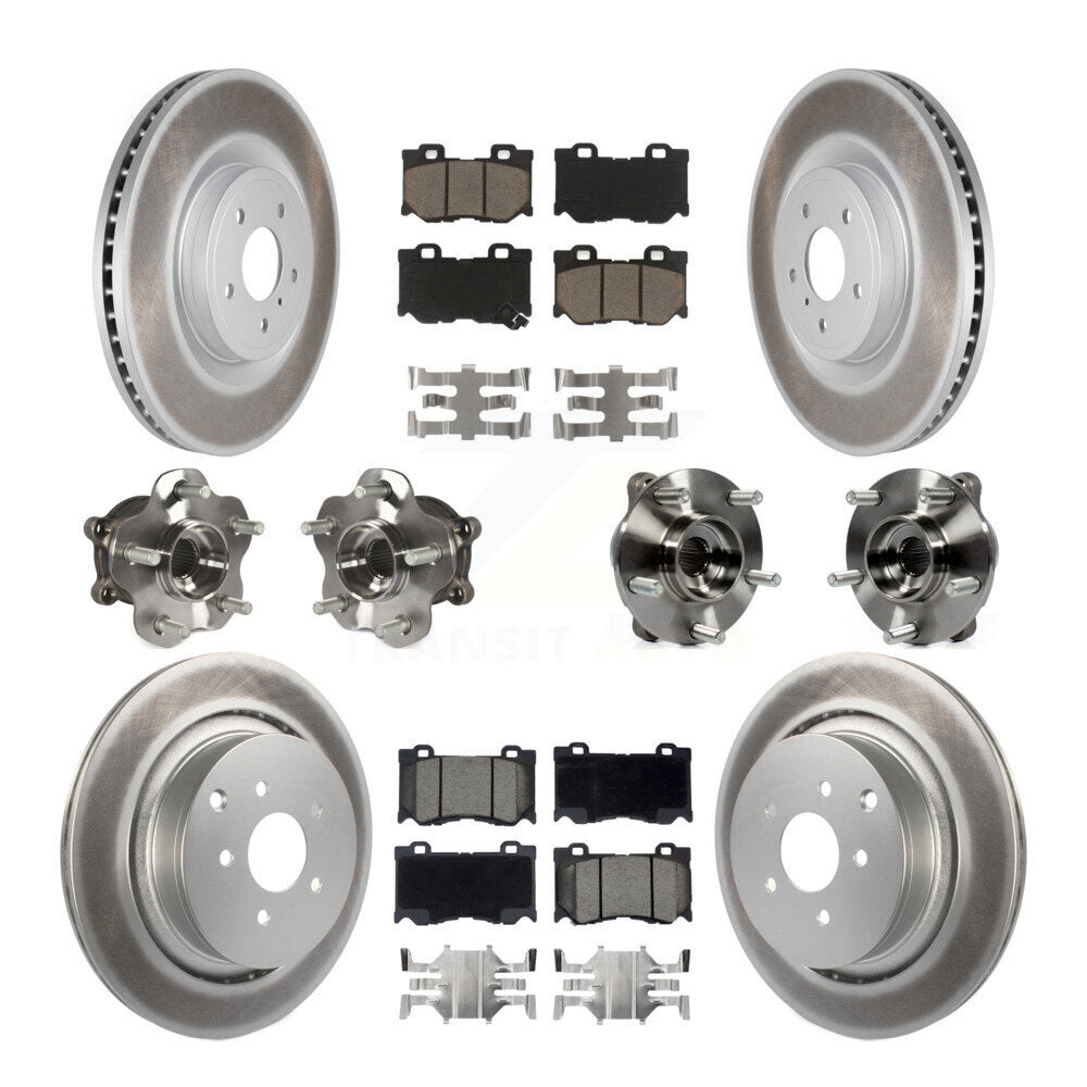 Kit de plaquettes de rotor de frein à disque revêtues de roulement de moyeu avant et arrière (10 pièces) pour INFINITI FX5
