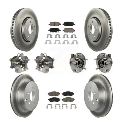 Kit de plaquettes de rotor de frein enduites de roulement de moyeu avant et arrière (10 pièces) pour INFINITI FX35 FX3