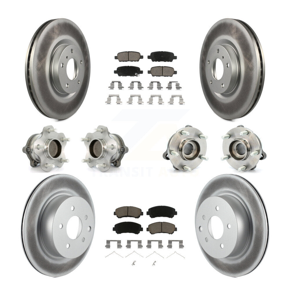 Kit de plaquettes de rotor de frein à disque revêtues de roulement de moyeu avant et arrière (10 pièces) pour Nissan Maxim