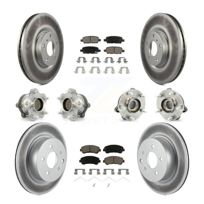 Kit de plaquettes de rotor de frein à disque revêtues de roulement de moyeu avant et arrière (10 pièces) pour Nissan Maxim