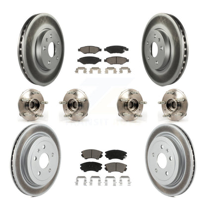 Kit de rotors et plaquettes de frein revêtus de roulement de moyeu avant et arrière (10 pièces) pour Chevrolet Camar