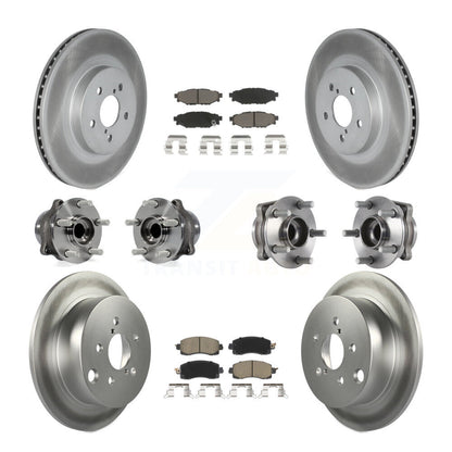 Kit de rotors et plaquettes de frein revêtus de roulement de moyeu avant et arrière (10 pièces) pour Subaru Crosstre