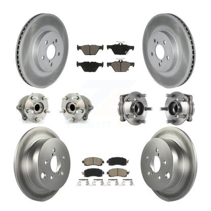 Kit de rotors et plaquettes de frein revêtus de roulement de moyeu avant et arrière (10 pièces) pour Subaru Crosstre