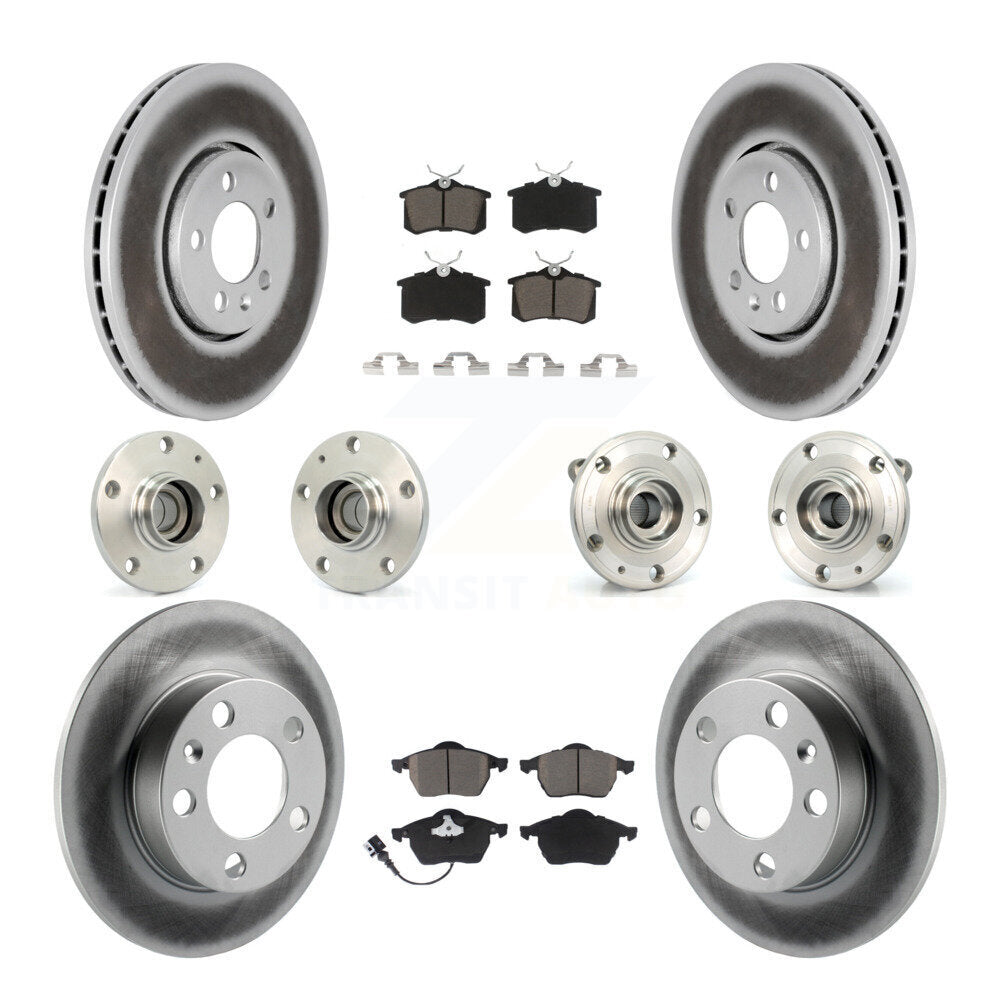 Kit de rotors et plaquettes de frein revêtus de roulement de moyeu avant et arrière (10 pièces) pour Volkswagen Jett