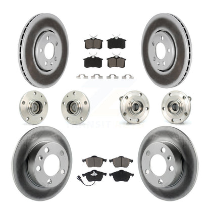 Kit de rotors et plaquettes de frein revêtus de roulement de moyeu avant et arrière (10 pièces) pour Volkswagen Jett