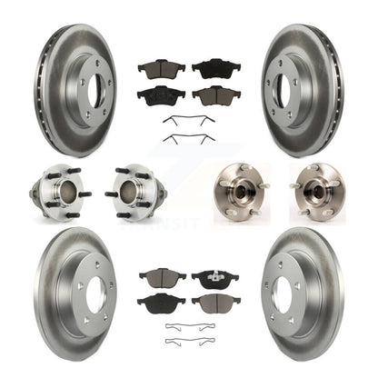 Kit de rotors et plaquettes de frein à disque revêtus de roulements de moyeu avant et arrière (10 pièces) pour Mazda